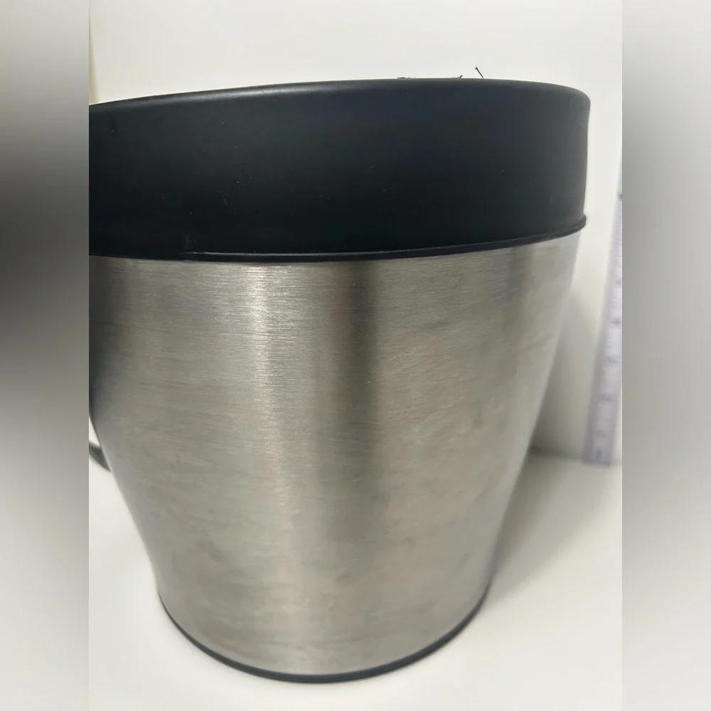 OXO Stainless Steel Double Walled Ice Bucket 4 Quart Hinged Lid Handle #0305243